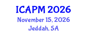 International Conference on Applied Physics and Mathematics (ICAPM) November 15, 2026 - Jeddah, Saudi Arabia
