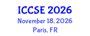 International Conference on Computer and Software Engineering (ICCSE) November 18, 2026 - Paris, France
