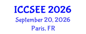 International Conference on Civil, Structural and Environmental Engineering (ICCSEE) September 20, 2026 - Paris, France
