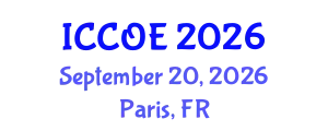 International Conference on Coastal and Ocean Engineering (ICCOE) September 20, 2026 - Paris, France