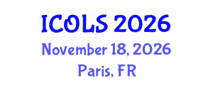 International Conference on Optics, Lasers and Spectroscopy (ICOLS) November 18, 2026 - Paris, France