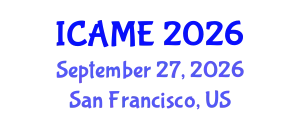 International Conference on Automotive and Mechanical Engineering (ICAME) September 27, 2026 - San Francisco, United States