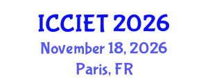 International Conference on Computer, Information and Education Technology (ICCIET) November 18, 2026 - Paris, France