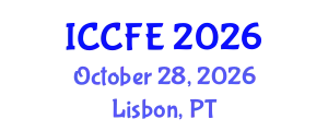 International Conference on Chemical and Food Engineering (ICCFE) October 28, 2026 - Lisbon, Portugal