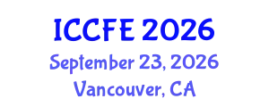 International Conference on Chemical and Food Engineering (ICCFE) September 23, 2026 - Vancouver, Canada
