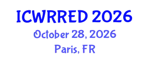 International Conference on Water Resources and Renewable Energy Development (ICWRRED) October 28, 2026 - Paris, France