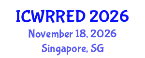 International Conference on Water Resources and Renewable Energy Development (ICWRRED) November 18, 2026 - Singapore, Singapore