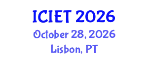 International Conference on Industrial Engineering and Technology (ICIET) October 28, 2026 - Lisbon, Portugal