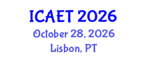 International Conference on Aviation Engineering and Technology (ICAET) October 28, 2026 - Lisbon, Portugal