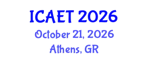 International Conference on Aviation Engineering and Technology (ICAET) October 21, 2026 - Athens, Greece