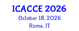 International Conference on Applied Chemistry and Chemical Engineering (ICACCE) October 18, 2026 - Rome, Italy