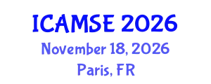 International Conference on Aerospace and Mechanical Systems Engineering (ICAMSE) November 18, 2026 - Paris, France