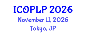 International Conference on Optoelectronics, Photonics and Laser Physics (ICOPLP) November 11, 2026 - Tokyo, Japan