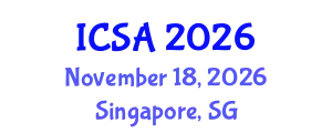 International Conference on Statistics and Analysis (ICSA) November 18, 2026 - Singapore, Singapore