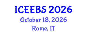 International Conference on Ecological, Environmental and Biological Sciences (ICEEBS) October 18, 2026 - Rome, Italy