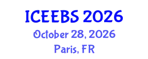 International Conference on Ecological, Environmental and Biological Sciences (ICEEBS) October 28, 2026 - Paris, France