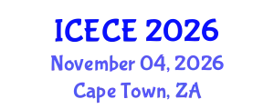International Conference on Electronics and Communication Engineering (ICECE) November 04, 2026 - Cape Town, South Africa