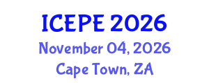 International Conference on Electronics and Power Engineering (ICEPE) November 04, 2026 - Cape Town, South Africa
