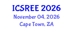 International Conference on Sustainable and Renewable Energy Engineering (ICSREE) November 04, 2026 - Cape Town, South Africa