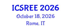 International Conference on Sustainable and Renewable Energy Engineering (ICSREE) October 18, 2026 - Rome, Italy