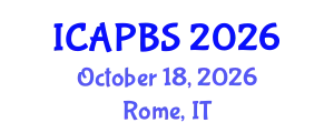 International Conference on Applied Psychology and Behavioral Sciences (ICAPBS) October 18, 2026 - Rome, Italy
