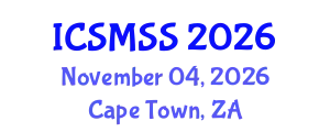 International Conference on Sport Medicine and Sport Science (ICSMSS) November 04, 2026 - Cape Town, South Africa