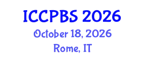 International Conference on Cognitive, Psychological and Behavioral Sciences (ICCPBS) October 18, 2026 - Rome, Italy