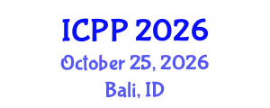 International Conference on Plasma Physics (ICPP) October 25, 2026 - Bali, Indonesia
