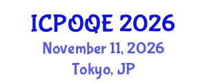 International Conference on Photonics, Optoelectronics and Quantum Electronics (ICPOQE) November 11, 2026 - Tokyo, Japan