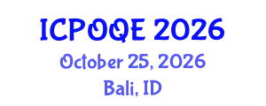 International Conference on Photonics, Optoelectronics and Quantum Electronics (ICPOQE) October 25, 2026 - Bali, Indonesia