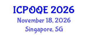 International Conference on Photonics, Optoelectronics and Quantum Electronics (ICPOQE) November 18, 2026 - Singapore, Singapore