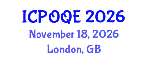 International Conference on Photonics, Optoelectronics and Quantum Electronics (ICPOQE) November 18, 2026 - London, United Kingdom