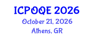 International Conference on Photonics, Optoelectronics and Quantum Electronics (ICPOQE) October 21, 2026 - Athens, Greece