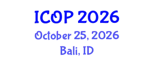 International Conference on Optics and Photonics (ICOP) October 25, 2026 - Bali, Indonesia