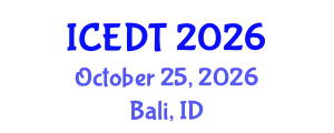 International Conference on Educational Design and Technology (ICEDT) October 25, 2026 - Bali, Indonesia