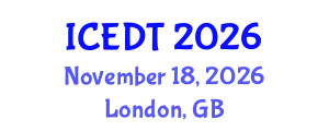 International Conference on Educational Design and Technology (ICEDT) November 18, 2026 - London, United Kingdom