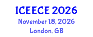 International Conference on Energy, Environmental and Chemical Engineering (ICEECE) November 18, 2026 - London, United Kingdom