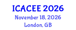 International Conference on Architectural, Civil and Environmental Engineering (ICACEE) November 18, 2026 - London, United Kingdom