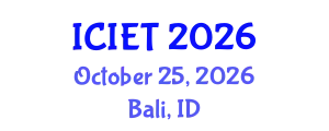 International Conference on Imaging Engineering and Technology (ICIET) October 25, 2026 - Bali, Indonesia