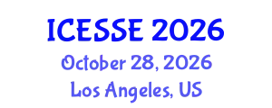 International Conference on Earth and Space Sciences and Engineering (ICESSE) October 28, 2026 - Los Angeles, United States
