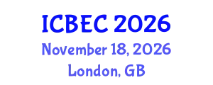 International Conference on Biology, Environment and Chemistry (ICBEC) November 18, 2026 - London, United Kingdom