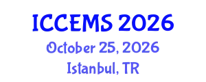International Conference on Chemical, Environment and Medical Sciences (ICCEMS) October 25, 2026 - Istanbul, Turkey