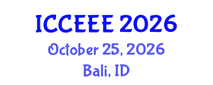 International Conference on Chemical, Ecological and Environmental Engineering (ICCEEE) October 25, 2026 - Bali, Indonesia