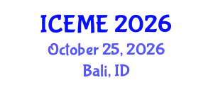 International Conference on Energy and Mining Engineering (ICEME) October 25, 2026 - Bali, Indonesia