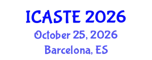 International Conference on Agricultural Science, Technology and Engineering (ICASTE) October 25, 2026 - Barcelona, Spain