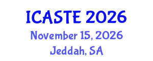 International Conference on Agricultural Science, Technology and Engineering (ICASTE) November 15, 2026 - Jeddah, Saudi Arabia