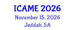 International Conference on Automation and Mechatronics Engineering (ICAME) November 15, 2026 - Jeddah, Saudi Arabia