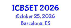 International Conference on Biological Science, Engineering and Technology (ICBSET) October 25, 2026 - Barcelona, Spain