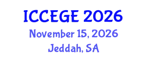 International Conference on Civil, Environmental and Geological Engineering (ICCEGE) November 15, 2026 - Jeddah, Saudi Arabia