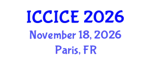 International Conference on Communication, Information and Computer Engineering (ICCICE) November 18, 2026 - Paris, France